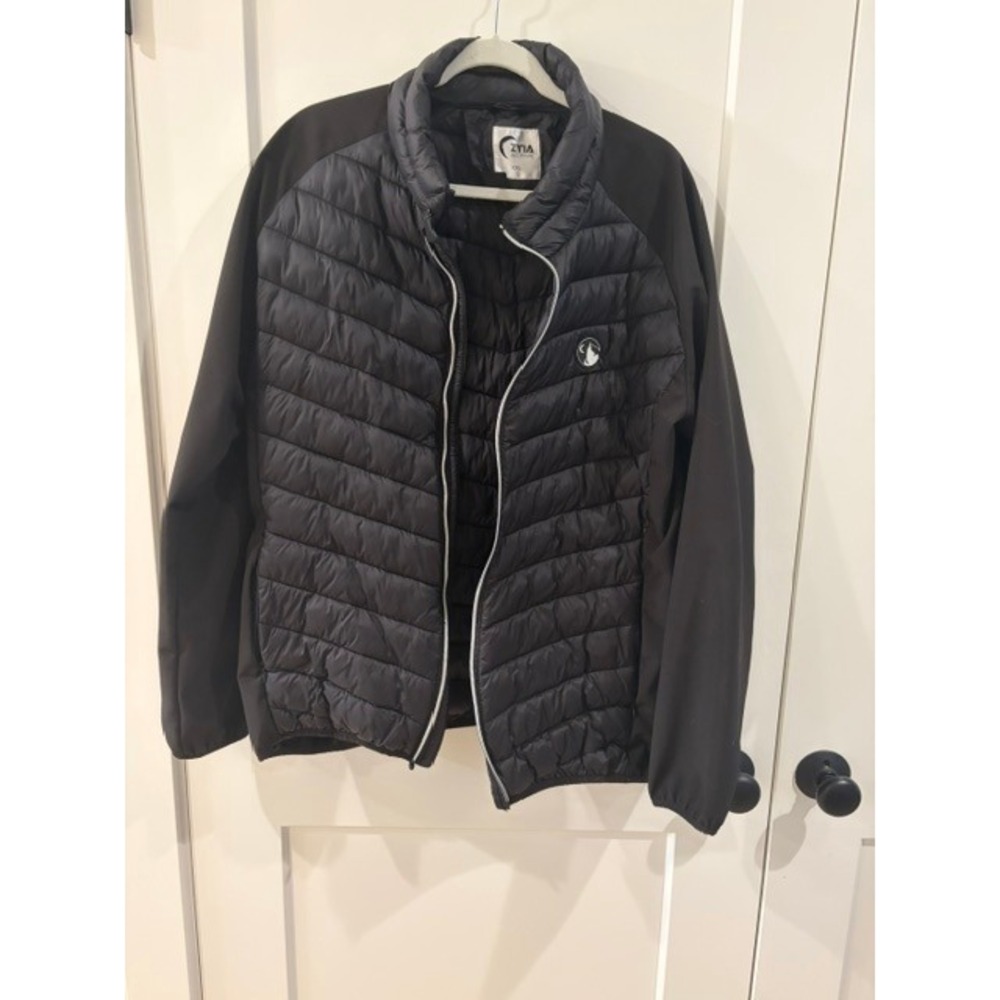 Zyia Active Black Hybrid Puffer Jacket XXL Women Full Zip Insulated Athletic